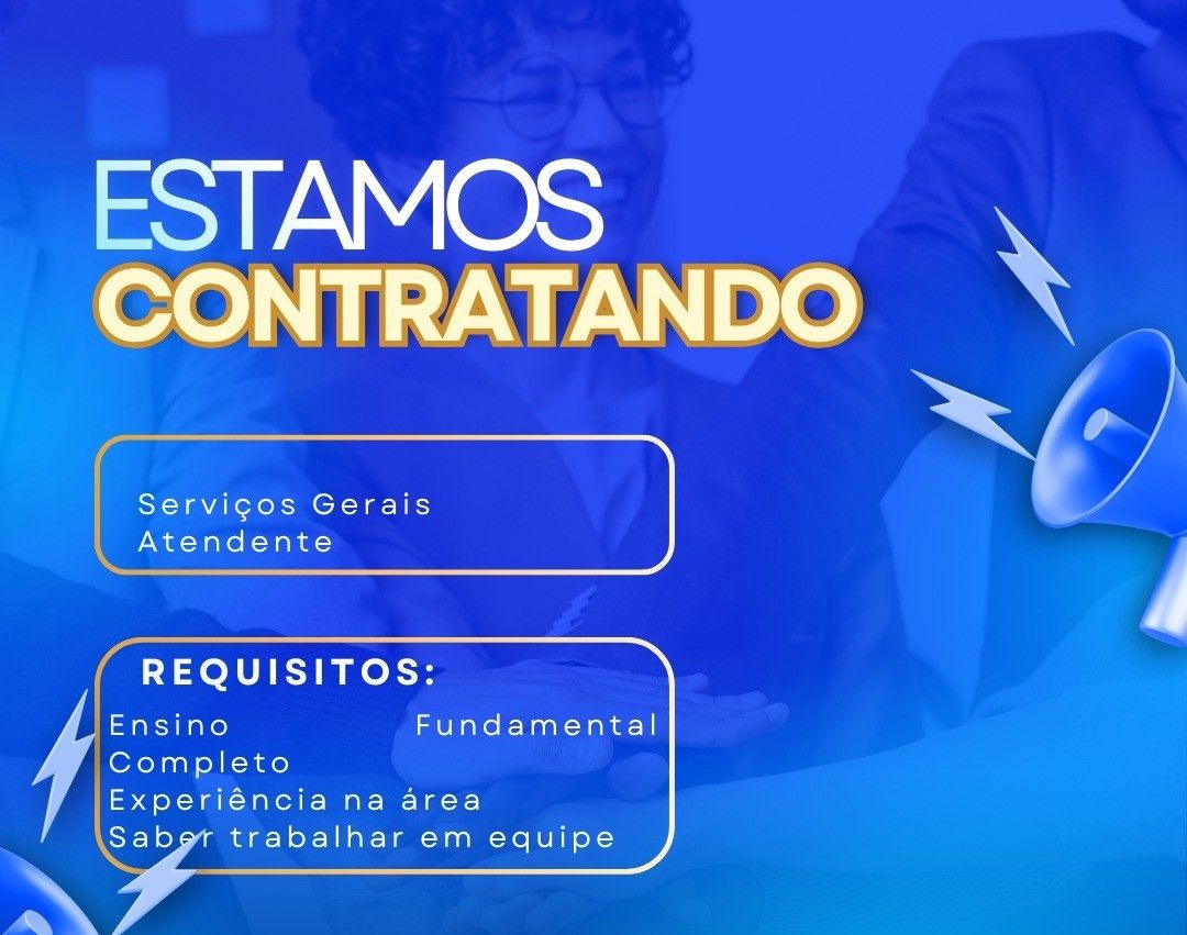 Empresa deseja contratar Serviços gerais Atendente Envie seu