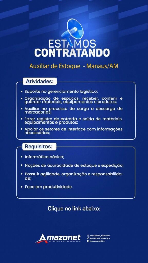 Empresa Seleciona Para Vaga De Auxiliar De Estoque Envie Seu Curr Culo