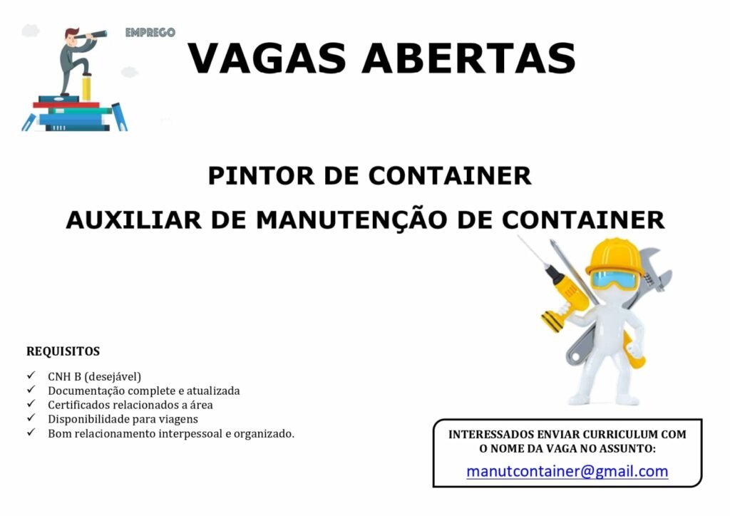 Empresa Deseja Contratar Pintor De Container Auxiliar De Manutenção De Container Envie Seu 5721