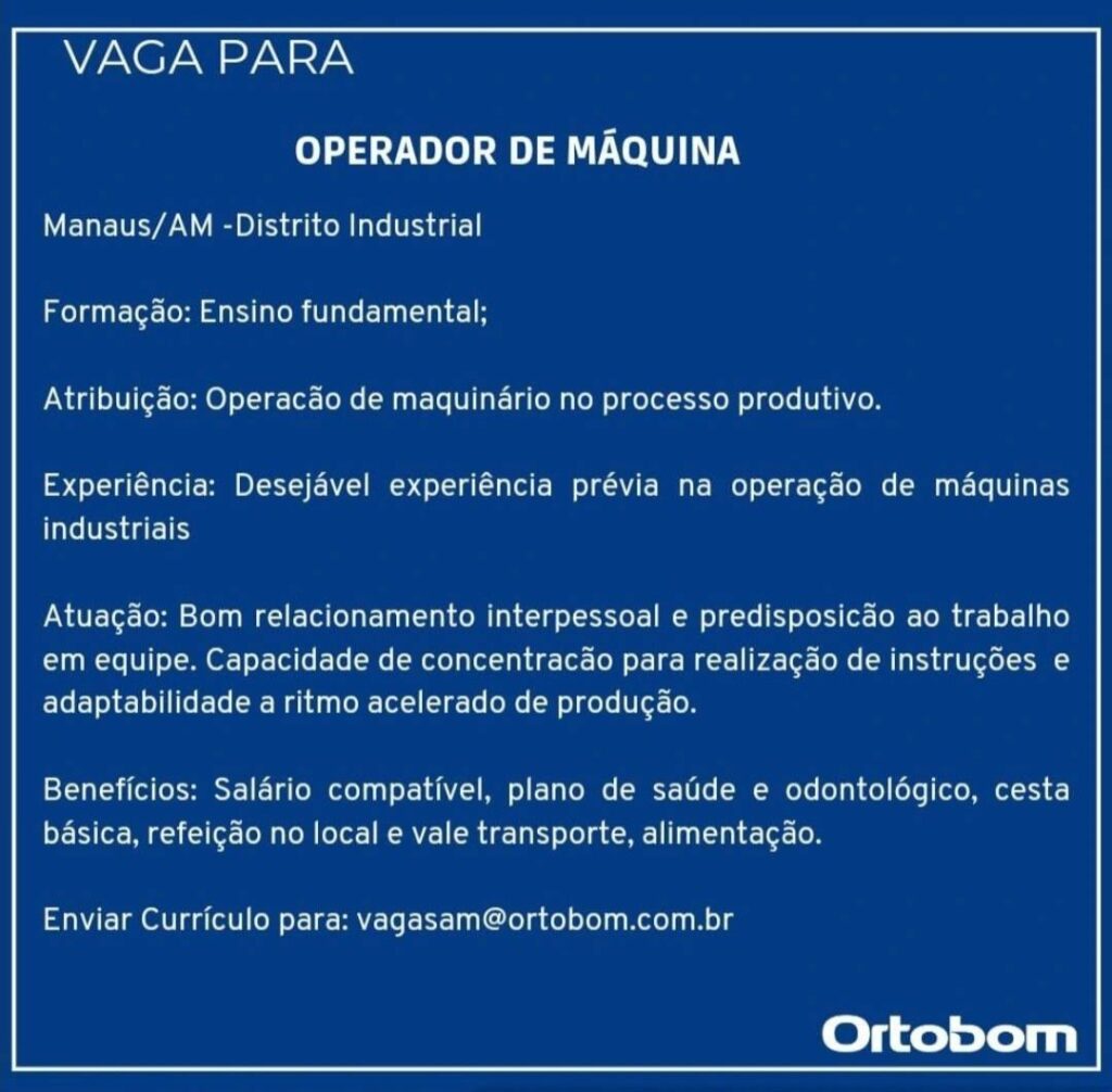 Empresa Deseja Contratar Operador De Máquina Revisor Da Qualidade Envie Seu Currículo 1021